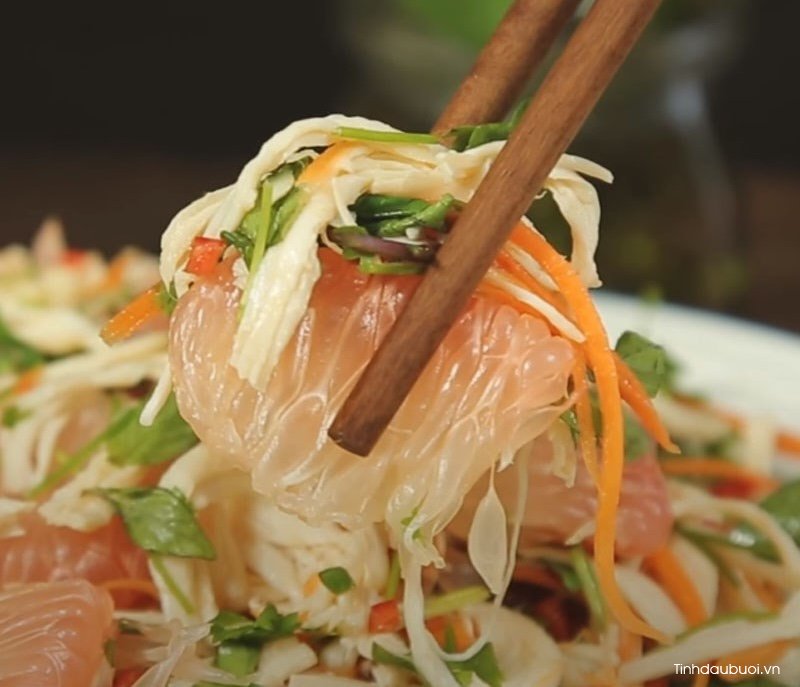 cach lam goi buoi thit ga