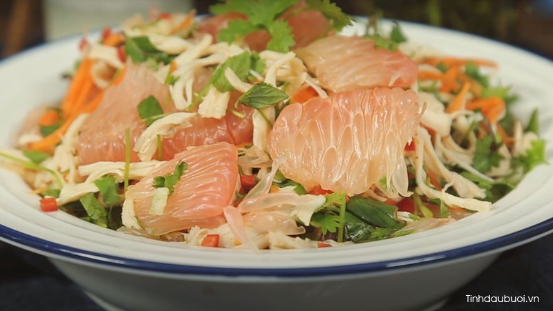 cach lam goi buoi thit ga