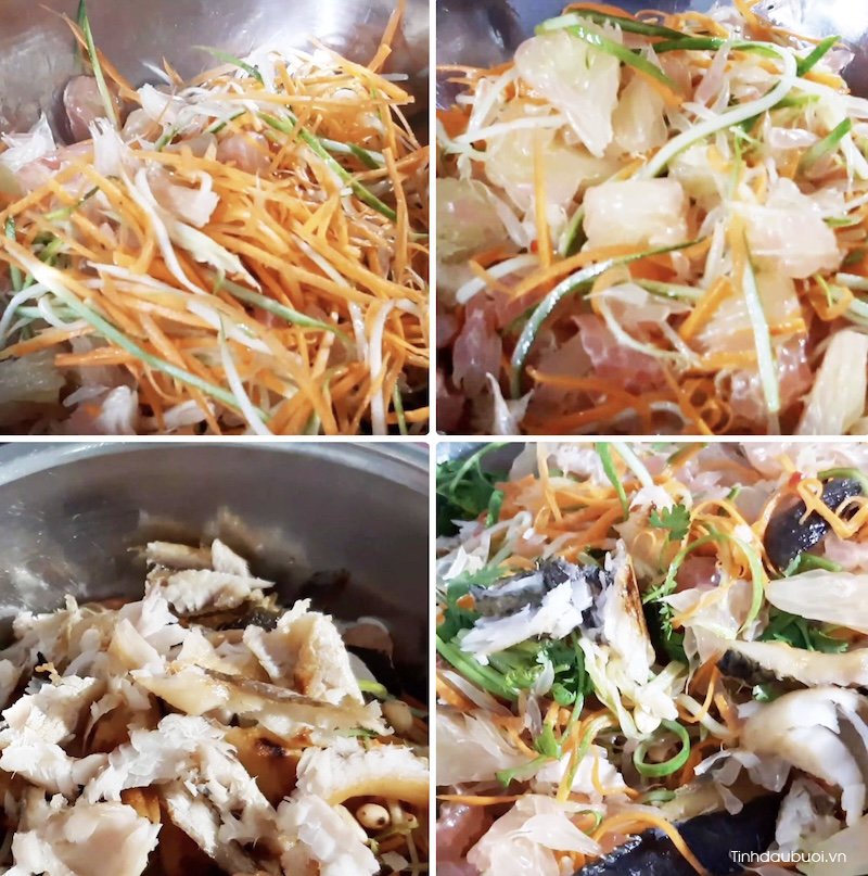 cach lam goi buoi kho ca loc