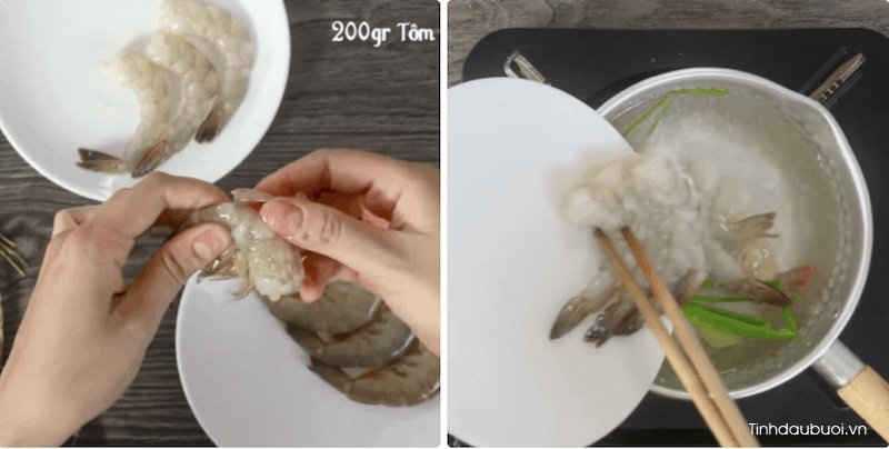 cach lam goi buoi tom muc kho