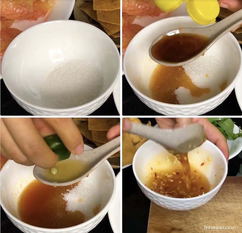 cach lam goi buoi tom thit chua ngot