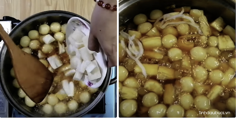 Cách nấu chè sắn bưởi cach nau che san buoi