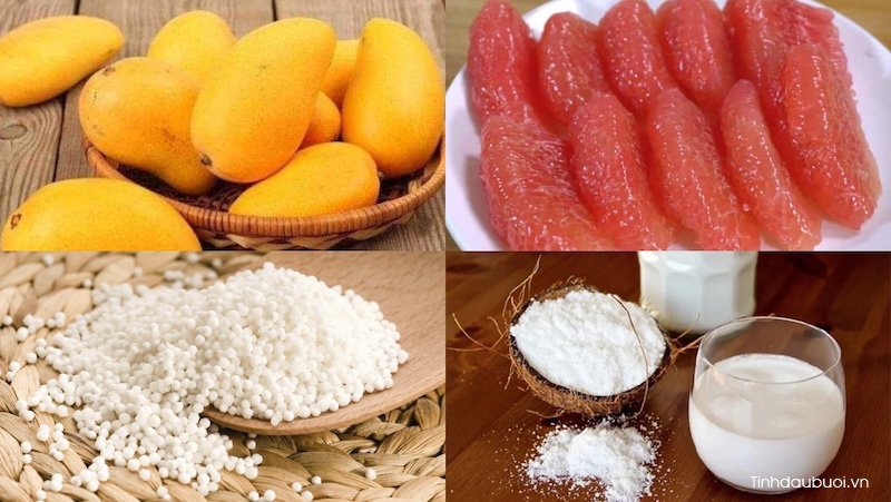 cach nau che xoai buoi bot bang