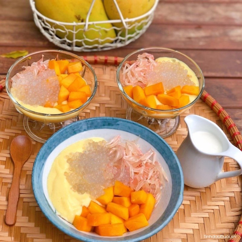 cach nau che xoai buoi bot bang