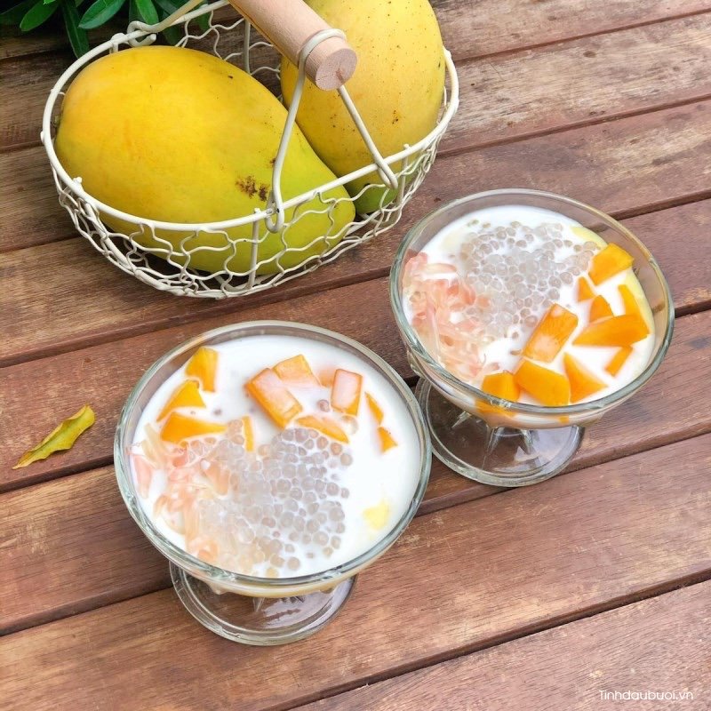 cach nau che xoai buoi bot bang