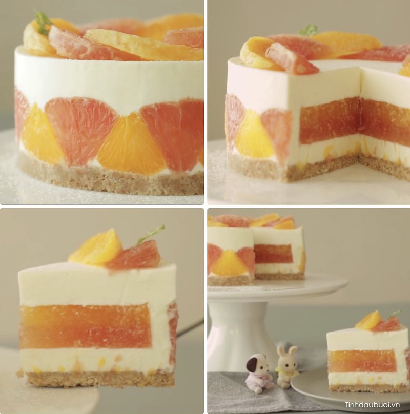 Cách làm cheesecake cam bưởi cach lam cheesecake cam buoi