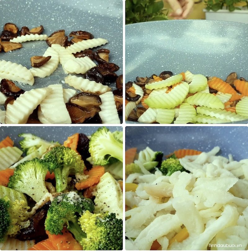 cach lam cui buoi xao ngu sac