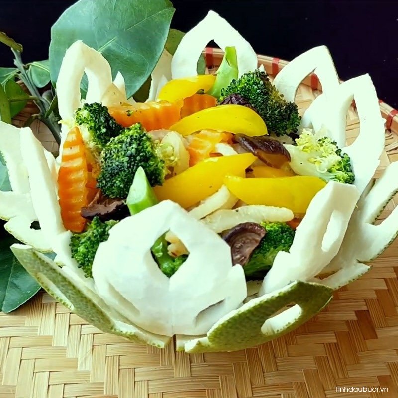 cach lam cui buoi xao ngu sac