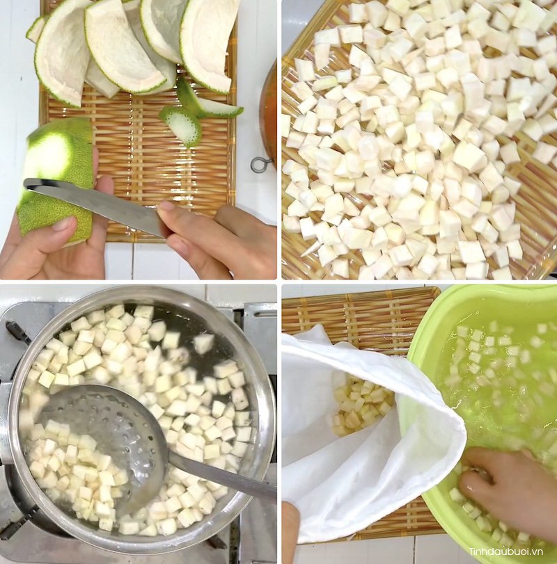 Cách nấu chè bưởi cốm lá dứa cach nau che buoi com la dua