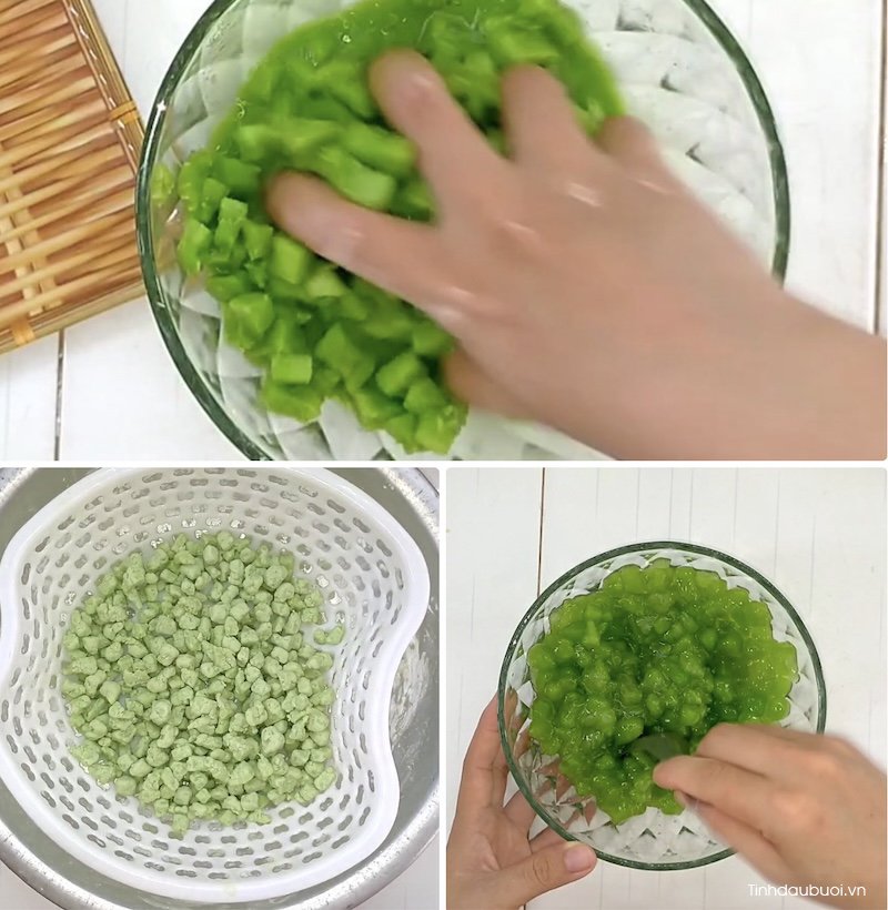 Cách nấu chè bưởi cốm lá dứa cach nau che buoi com la dua