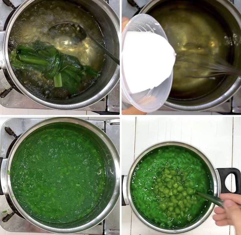 Cách nấu chè bưởi cốm lá dứa cach nau che buoi com la dua