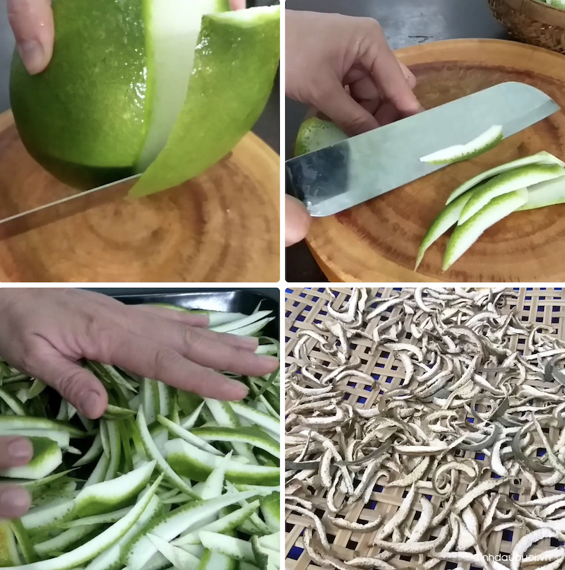 cach nau nuoc vo buoi de uong