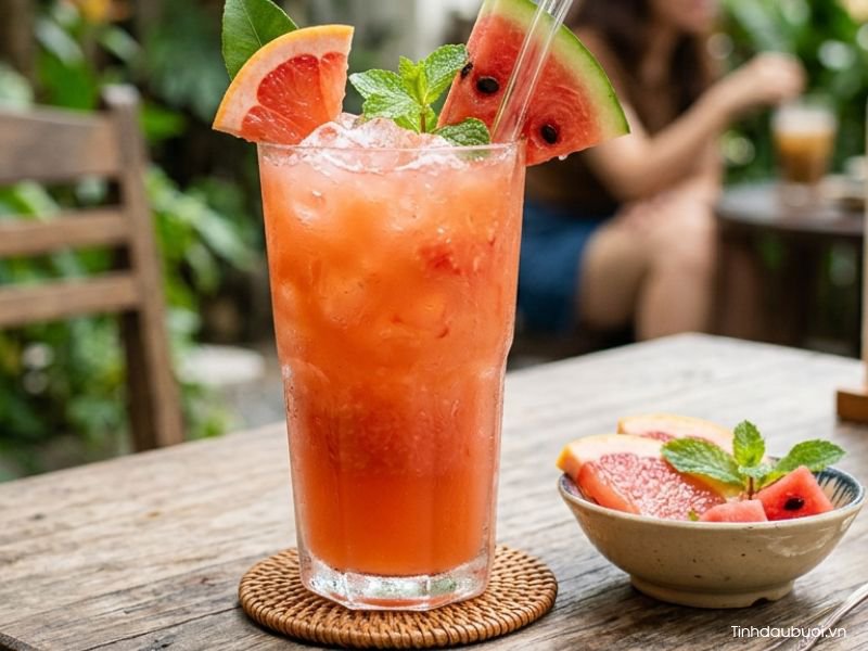 nuoc ep buoi mix dua hau