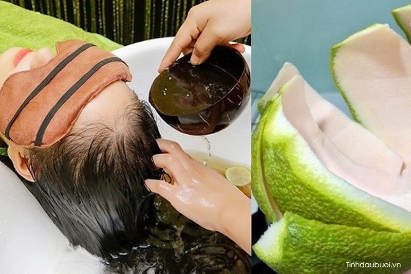 Cách dùng vỏ bưởi trị gàu Cach dung vo buoi tri gau